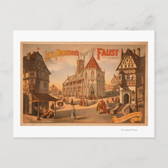 Cartão Postal Magnífico Novo Cartaz de Faust Nurembergue Alemanh (Frente)