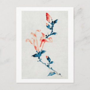 Cartão Postal Magnolia Rosa, Hokusai, Ukiyo-e
