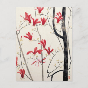 Cartão Postal Magnolia Tree por Kobayashi Kokei, Vintage Nature