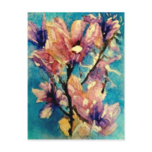 Magnolia watercolor batik