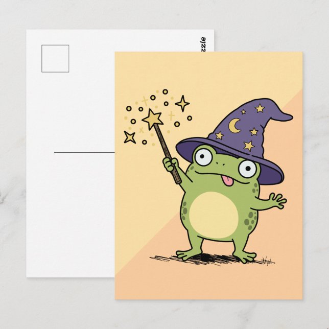 Cartão Postal Mago Sapo Conjura Feitiços (Frente/Verso)