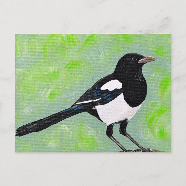 Cartão Postal Magpie Painting (Frente)