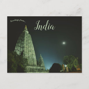 Cartão Postal Mahabodhi Temple Bodhgaya Índia