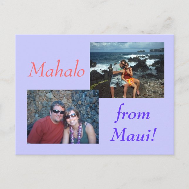 Cartão Postal Mahalo, de Maui! (Frente)
