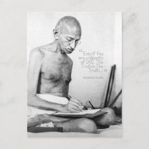 Cartão Postal Mahatma Gandhi Citação, Minoria de Um, Verdade