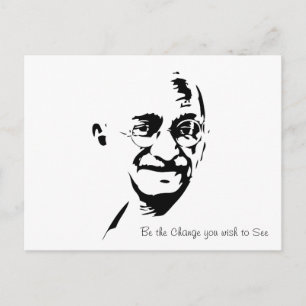 Cartão Postal Mahatma Gandhi - Seja a mudança - Cartão-postal