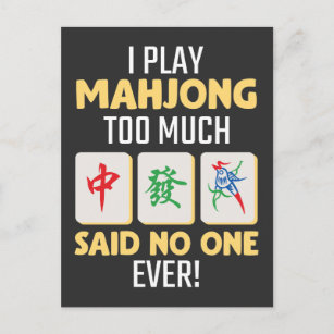 Cartão Postal Mahjong Gamer Conselho Game China Japão Mah Jong