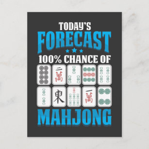 Cartão Postal Mahjong Previsão Mah Jong Boardgame Lover