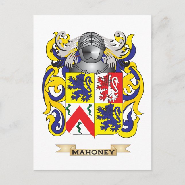 Cartão Postal Mahoney Casaco de Braços (Family Crest) (Frente)