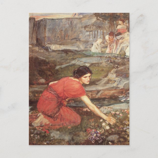 Cartão Postal Maidens Picking Flowers by Stream - Waterhouse (Frente)
