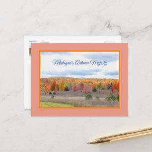 CARTÃO POSTAL MAIJESTADE DO OUTONO DE MICHIGAN