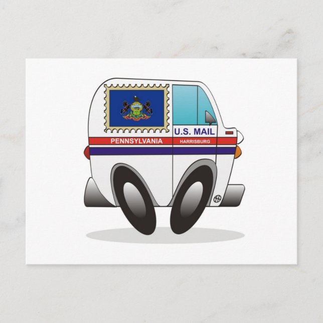 Cartão Postal Mail Truck PENNSYLVANIA (Frente)