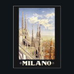 Cartão Postal Maile Vintage Reise<br><div class="desc">Reiseplakat zur Promotion der italienischen Stadt Mailaus den 20; Designer: Allocandro Pomi</div>