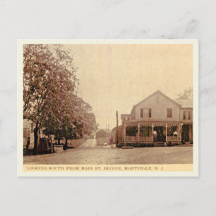 Cartão Postal Main Street, Montville NJ c1910 Vintage Style