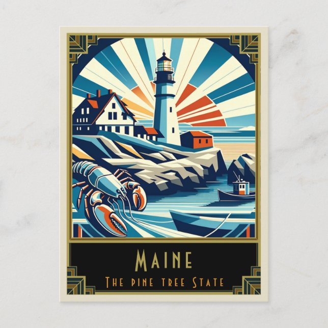 Cartão Postal Maine | Art Deco (Frente)