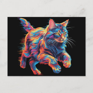 Cartão Postal Maine Coon Colorido