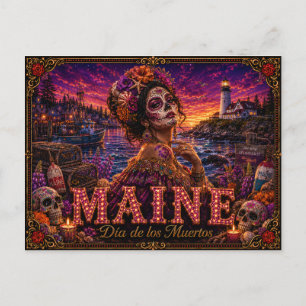 Cartão Postal Maine Dia dos Mortos Retro