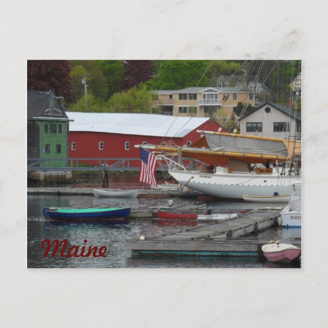 Cartão Postal Maine Harbour (Frente)
