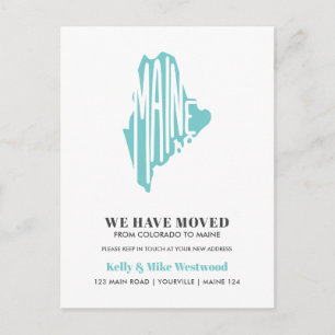 Cartão Postal MAINE Mudamos novo endereço Novo lar
