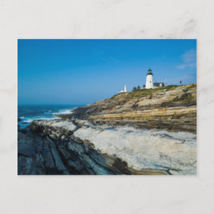 Cartão Postal Maine, Pemaquid Point, Farol de Pemaquid Point