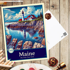 Cartão Postal Maine | Postcard no Estilo Anime com Cel Shading