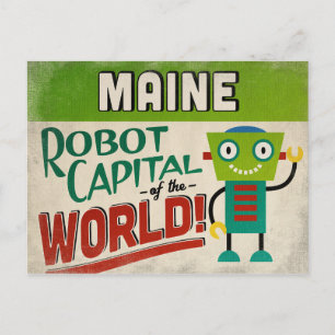 Cartão Postal Maine Robot - Engraçado Vintage
