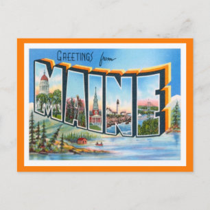 Cartão Postal Maine Viagens vintage