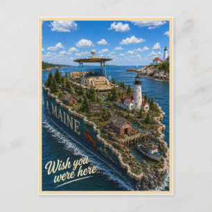 Cartão Postal Maine   Wish You Were Here   Série de Estados