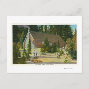 Cartão Postal MaineView de um Log Cabin no Maine Woods