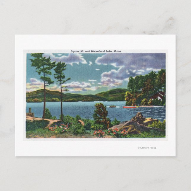 Cartão Postal MaineView do Lago Squaw Mountain e Moosehead (Frente)