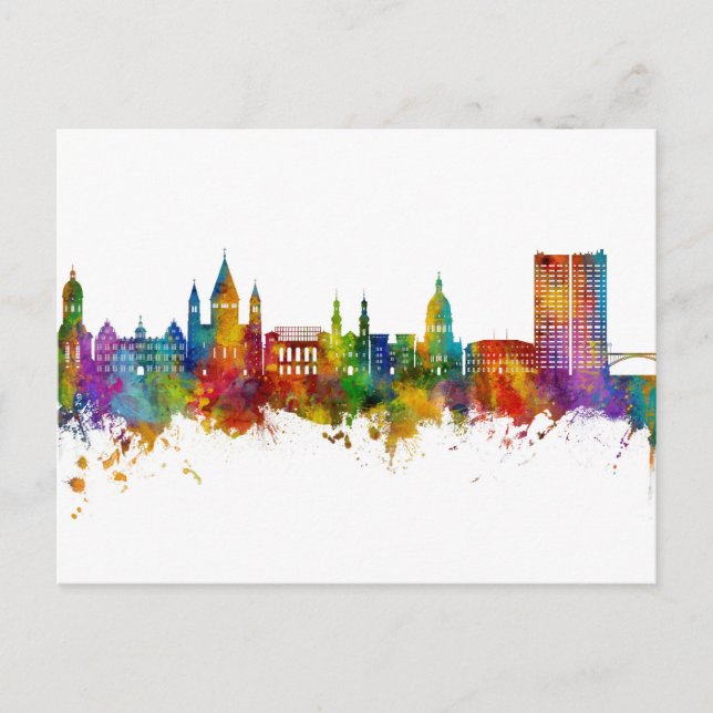 Cartão Postal Mainz Germany Skyline (Frente)