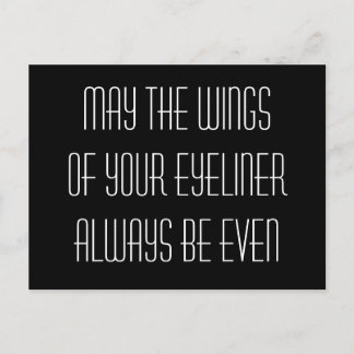 Cartão Postal Maio as asas de seu eyeliner sejam sempre