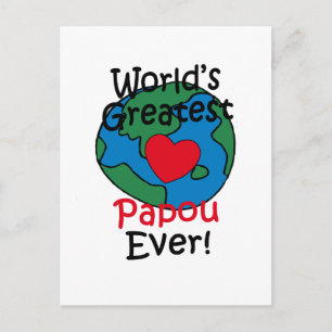 Cartão Postal Maior Coração Papou do Mundo