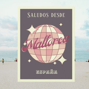 Cartão Postal Maiorca Maiorca Espanha España retro roxo Postal