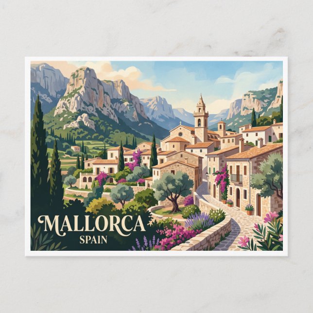 Cartão Postal Maiorca Valldemossa Espanha (Frente)