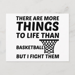 CARTÃO POSTAL MAIS COISAS PARA A VIDA DO QUE BASKETBALL DIVERSÃO