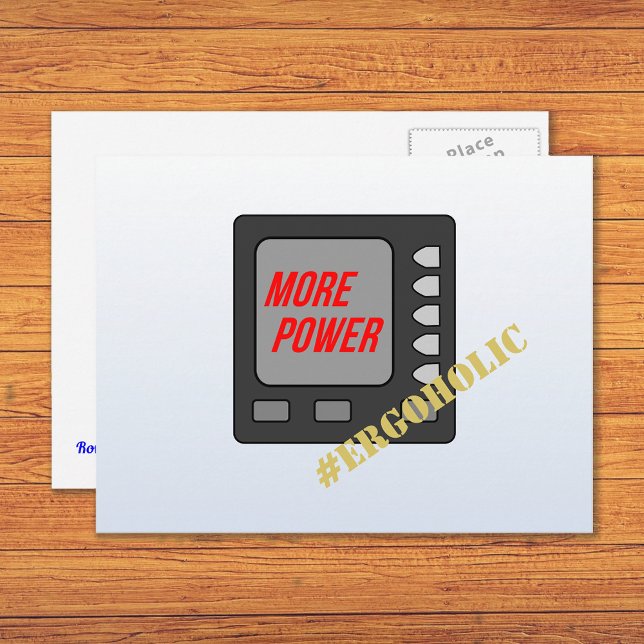 Cartão Postal Mais energia engraçada ergando rower (Criador carregado)