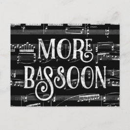 Cartão Postal Mais Fagote Quadro Negro - Música Preto Branco
