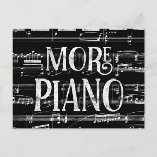Cartão Postal Mais Piano Quadro Negro - Música Preto Branco