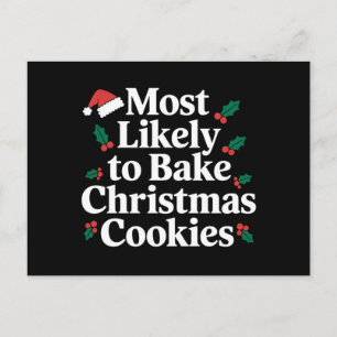 Cartão Postal Mais Propenso a Fazer Biscoitos de Natal Família