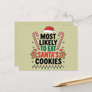 Cartão Postal Mais Provável Para Comer O Natal Da Família Santas