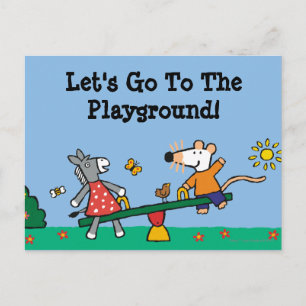 Cartão Postal Maisy e Dotty Seesaw no Playground