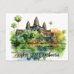 Cartão Postal Maiúsculo Angkor Que No Meio Da Serenidade Esmagad