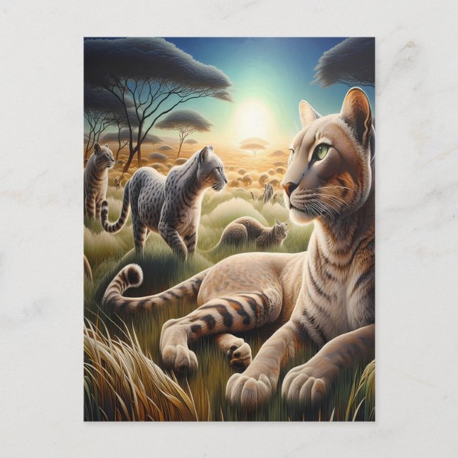 Cartão Postal Majestade iluminada: Wolf Atop Mountain (Frente)