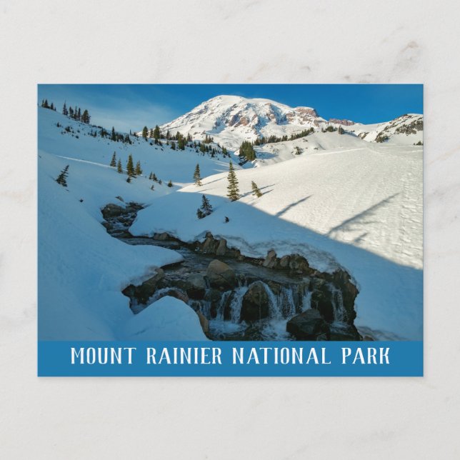 Cartão Postal Majestade Snowbound Monte Rainier (Frente)