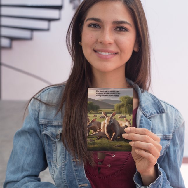 Cartão Postal Majestoso Aardvark Percorrendo Paisagem Verde (Criador carregado)