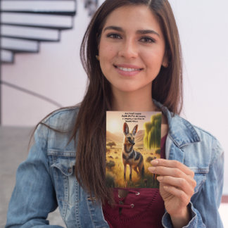 Cartão Postal Majestoso Aardwolf Hyena em Campos Ouros