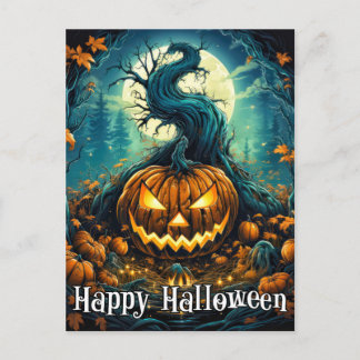 Cartão Postal Majestoso Nefasto Feliz Halloween Abóbora