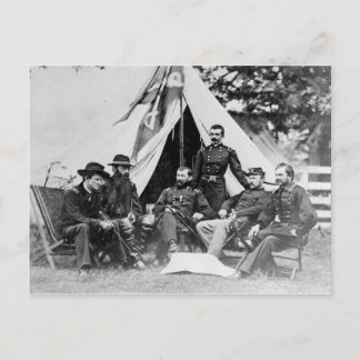 Cartão Postal Major. Gen. Philip Sheridan e seus generais 1864