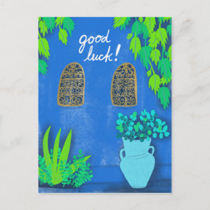 Cartão Postal Majorelle Gardens Blue La Jardin GOOD LUCK